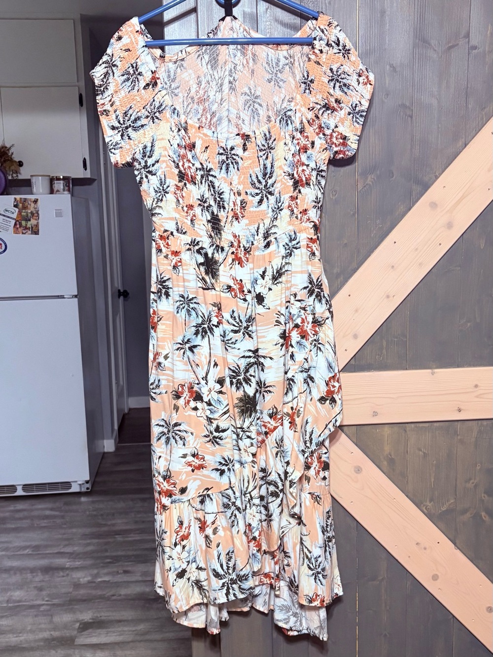 torrid Peach and White Tropical Maxi Dress